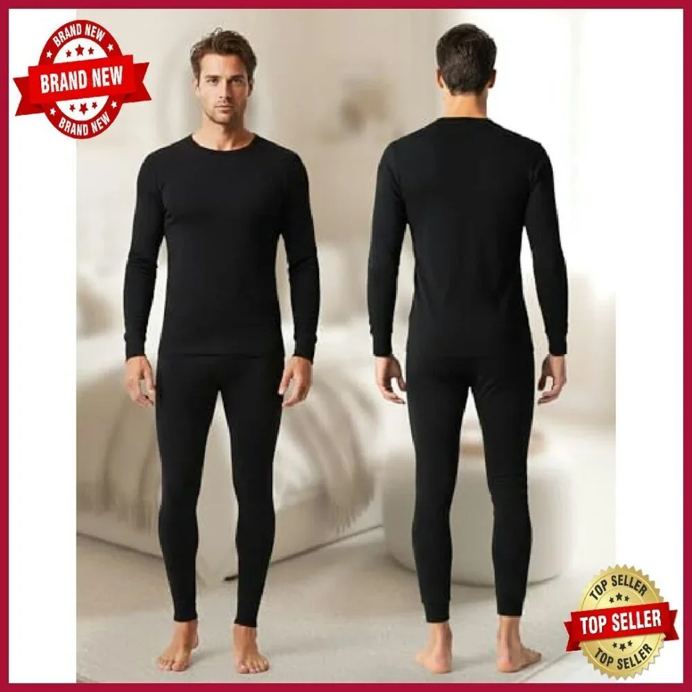Men's Thermal Underwear Set Fleece Lined Base Layer Top Bottom